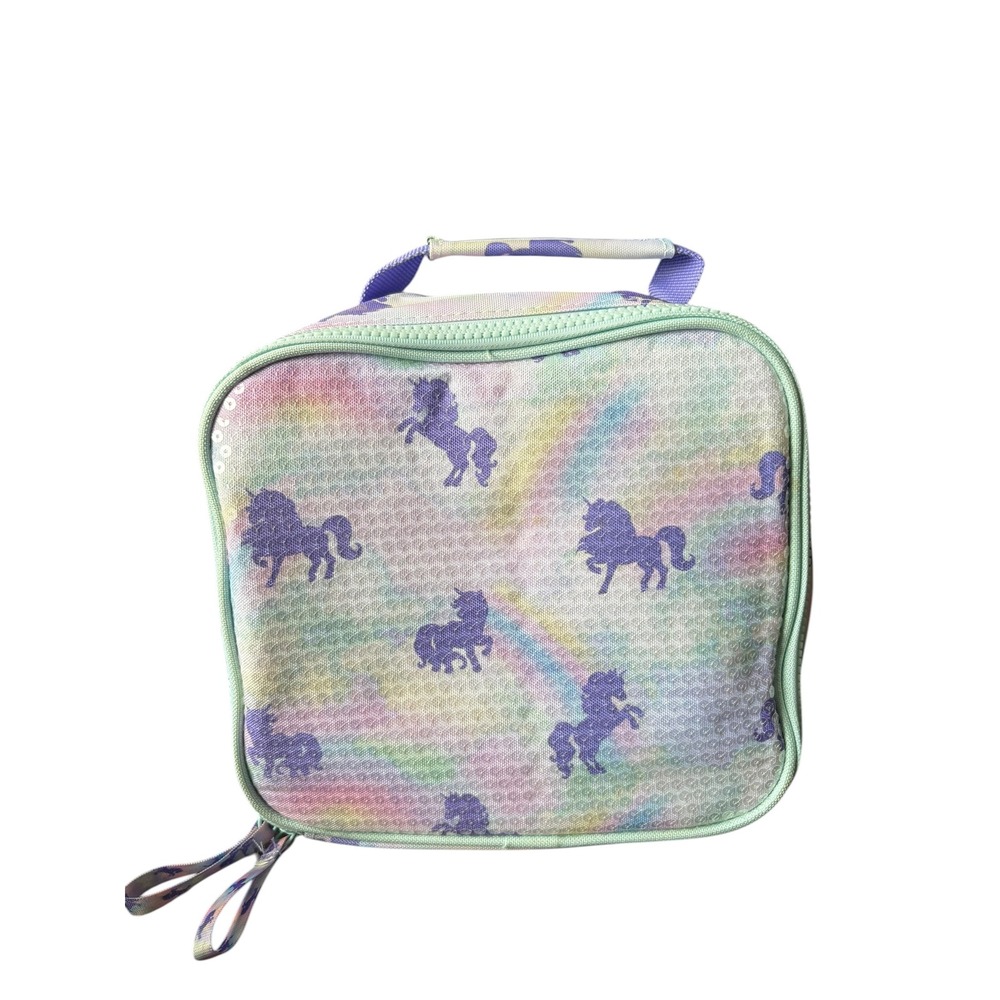 Unicorn Rainbow Insulated‎ Lunch Box Kids Girls Purple Pastel Cooler Bag